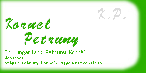 kornel petruny business card
